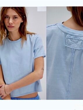 NWOT Free People Everyday Tee Ice Water Blue Size Large